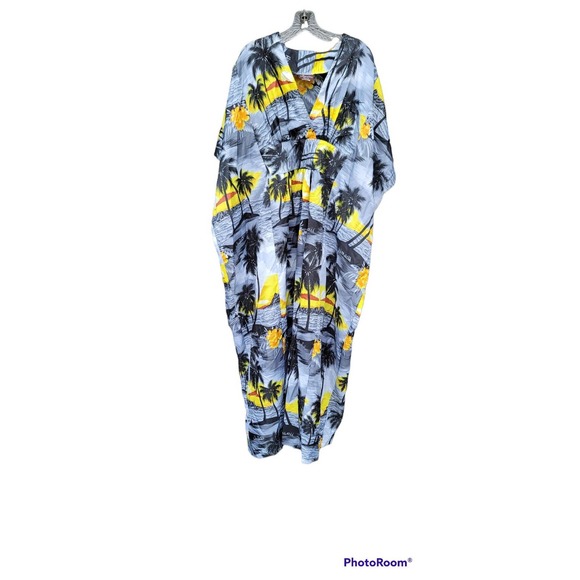 Tropical Eve Dresses & Skirts - Vtg Tropical Eve Hawaii Caftan Muumuu Dress